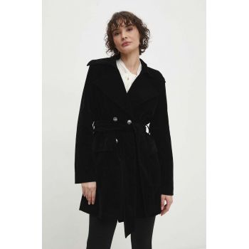 Answear Lab jachetă de catifea culoarea negru, de tranzitie