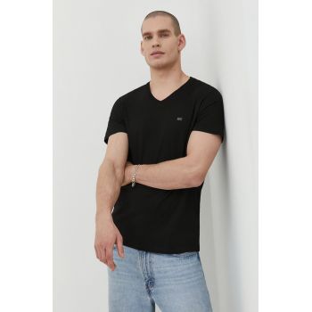 Diesel tricou din bumbac 3-pack barbati, culoarea negru, neted