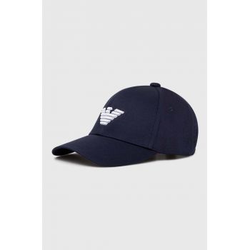 Emporio Armani Underwear șapcă de baseball din bumbac culoarea albastru marin, cu imprimeu de firma originala