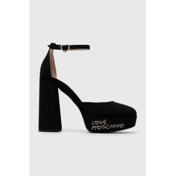 Love Moschino pumps culoarea negru, cu toc drept JA1030CG1IIM0000