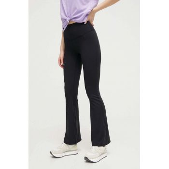P.E Nation pantaloni femei, culoarea negru, evazati, high waist