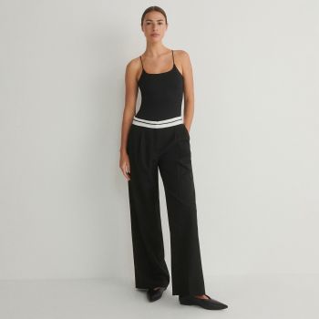 Reserved - Pantaloni wide leg - Negru