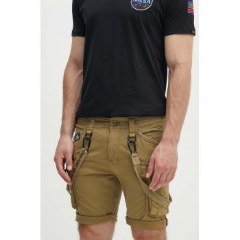 Alpha Industries pantaloni scurți bărbați, culoarea verde de firma originali