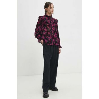 Answear Lab camasa femei, culoarea roz, cu guler stand-up, regular de firma originala