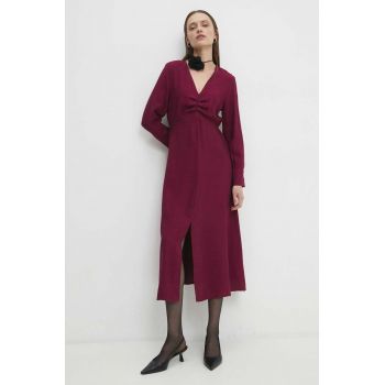 Answear Lab rochie culoarea bordo, midi, drept de firma originala