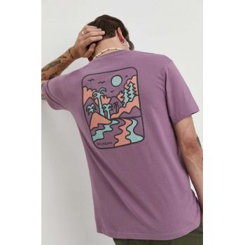Billabong tricou din bumbac BILLABONG X ADVENTURE DIVISION barbati, culoarea violet, cu imprimeu ieftin