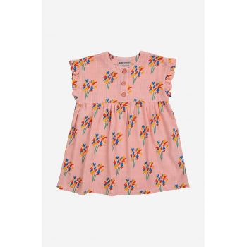 Bobo Choses rochie bebe culoarea roz, mini, evazati