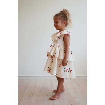 Konges Sløjd rochie din bumbac pentru copii culoarea rosu, mini, evazati ieftina
