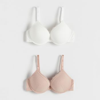 Reserved - Sutien push up de bumbac, 2 pack - Ivory