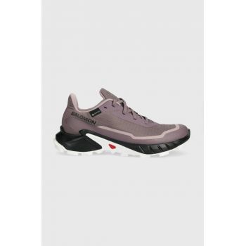 Salomon sneakers Alphacross 5 GTX femei, culoarea violet L47311000 la reducere
