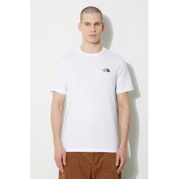 The North Face tricou M S/S Simple Dome Tee bărbați, culoarea alb, cu imprimeu, NF0A87NGFN41