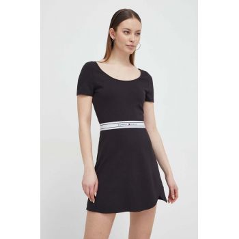 Tommy Jeans rochie culoarea negru, mini, evazați DW0DW17924