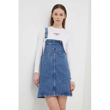 Tommy Jeans rochie din denim mini, drept DW0DW17208