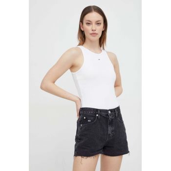 Tommy Jeans top femei, culoarea alb