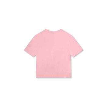 Marc Jacobs tricou de bumbac pentru copii culoarea roz, cu imprimeu Marc Jacobs tricou de bumbac pentru copii culoarea roz, cu imprimeu