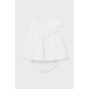 Mayoral Newborn rochie bebe culoarea bej, mini, evazati