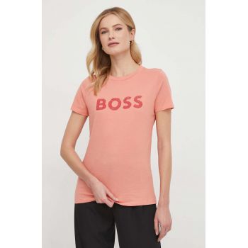 BOSS Orange tricou din bumbac BOSS ORANGE femei, culoarea portocaliu, 50501139