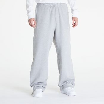 Nike Solo Swoosh Men's Open-Hem Brushed-Back Fleece Pants Dk Grey Heather/ White ieftin