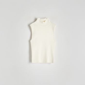 Reserved - Bluză cu guler înalt - Ivory