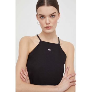 Tommy Jeans top femei, culoarea negru DW0DW17885