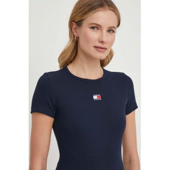 Tommy Jeans tricou femei, culoarea bleumarin DW0DW17881