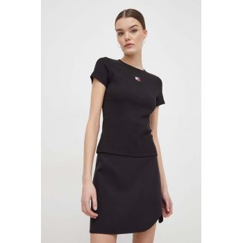 Tommy Jeans tricou femei, culoarea negru DW0DW17881 ieftin