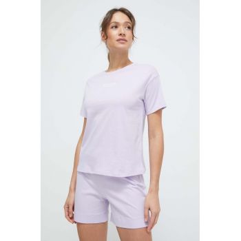 United Colors of Benetton tricou lounge din bumbac culoarea violet