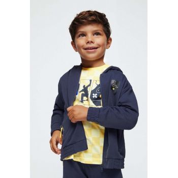 Mayoral bluza copii culoarea negru, cu glugă, neted de firma original