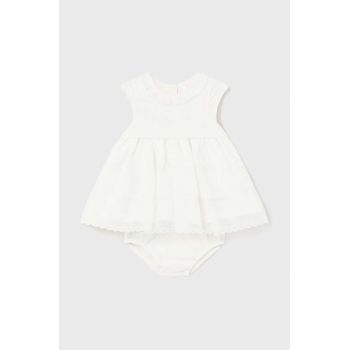 Mayoral Newborn rochie bebe culoarea bej, mini, evazati