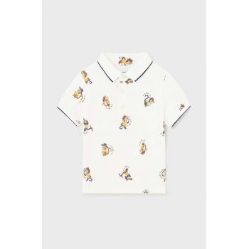 Mayoral tricouri polo din bumbac pentru bebeluși culoarea bej, modelator