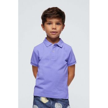Mayoral tricouri polo din bumbac pentru copii culoarea violet, neted ieftin