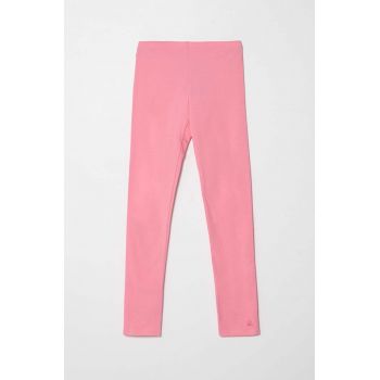 United Colors of Benetton leggins copii culoarea roz, neted ieftini