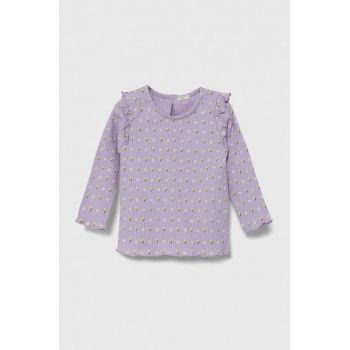 United Colors of Benetton longsleeve bebelusi culoarea violet ieftin