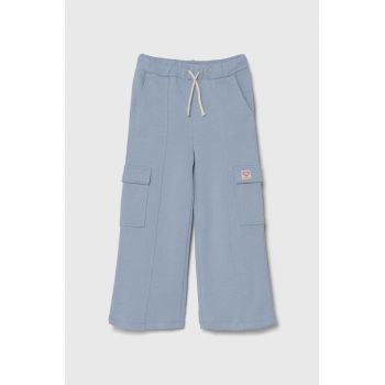 United Colors of Benetton pantaloni de trening din bumbac pentru copii neted