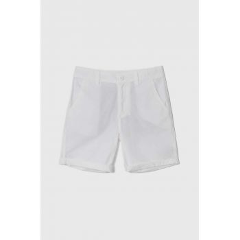 United Colors of Benetton pantaloni scurți din bumbac pentru copii culoarea alb, talie reglabila