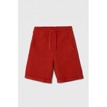 United Colors of Benetton pantaloni scurți din bumbac pentru copii culoarea rosu, talie reglabila