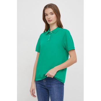 United Colors of Benetton tricou polo femei, culoarea verde la reducere
