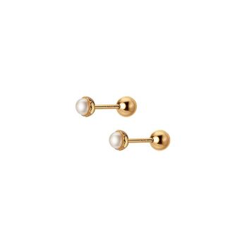 Cercei din argint Gold Studded Pearls