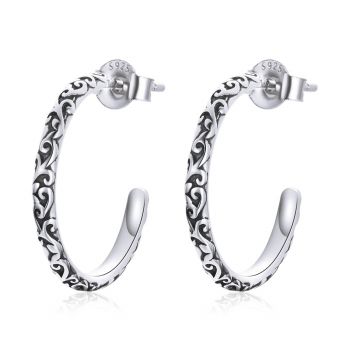 Cercei din argint Silver Wreath Hoops