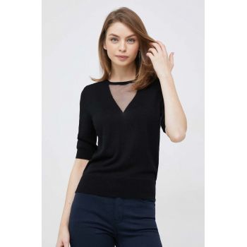 Dkny pulover femei, culoarea negru de firma original