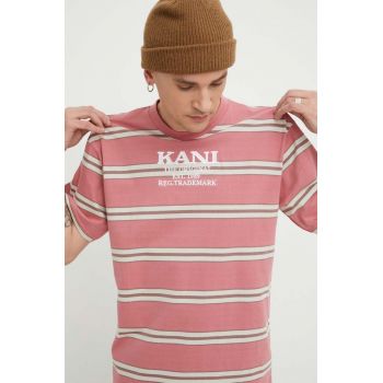 Karl Kani tricou din bumbac barbati, culoarea roz, modelator