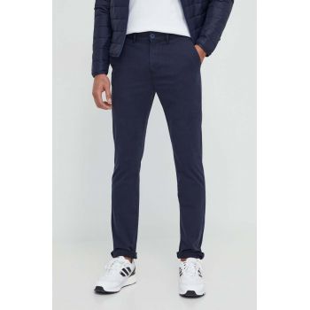 Napapijri pantaloni barbati, culoarea albastru marin, drept de firma originali