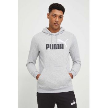 Puma bluză bărbați, culoarea bleumarin, cu glugă, imprimeu  586765