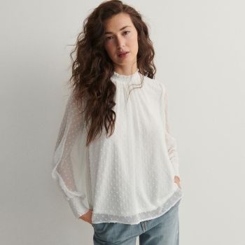 Reserved - Ladies` blouse - Ivory