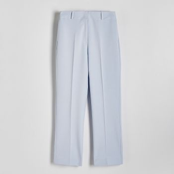 Reserved - Pantaloni țigaretă cu adaos de viscoză - Albastru