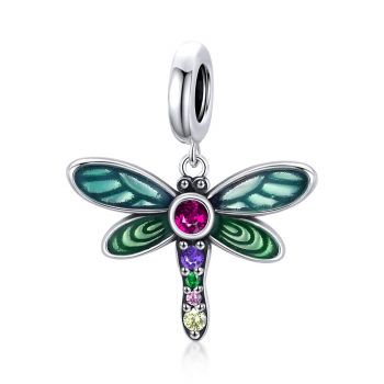 Talisman din argint Rainbow Dragonfly