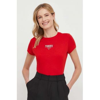 Tommy Jeans tricou femei, culoarea roșu DW0DW17839 de firma original