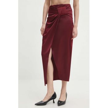 Answear Lab fusta culoarea bordo, maxi, creion la reducere