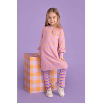 Coccodrillo leggins din bumbac pentru copii culoarea roz, modelator