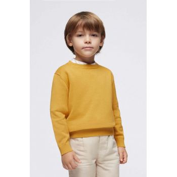 Mayoral pulover de bumbac pentru copii culoarea galben, light de firma original